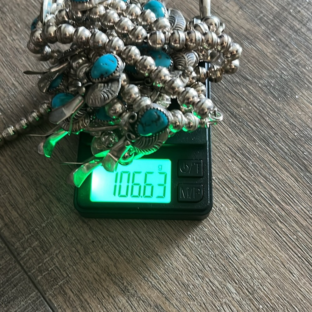 Turquoise, squash blossom necklace - Picture 11 of 11